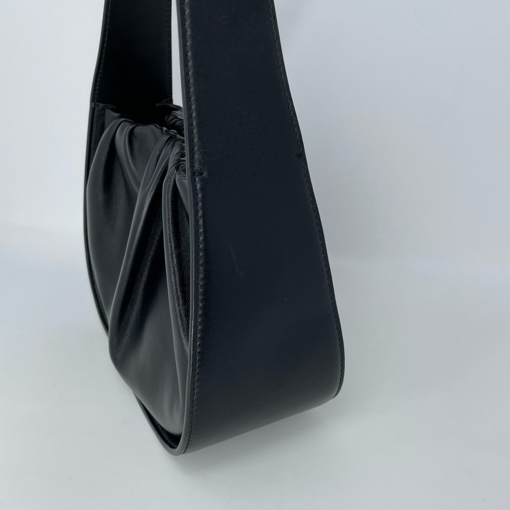 EUC Loeffler Randall Aris Gathered Ruched Petite Shoulder Bag Black Leather - Picture 8 of 15
